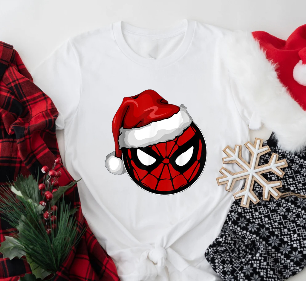Christmas Spiderman Santa Hat T-shirt